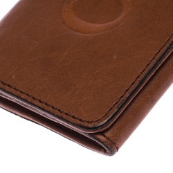 Pre Owned Chloe Tan Leather Flap Continental Wallet