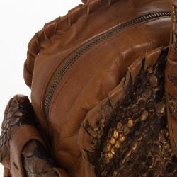 Pre Owned Chloe Metallic Bronze Python Snakeskin Silverado Satchel