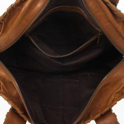 Pre Owned Chloe Metallic Bronze Python Snakeskin Silverado Satchel