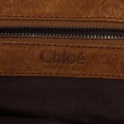 Pre Owned Chloe Metallic Bronze Python Snakeskin Silverado Satchel