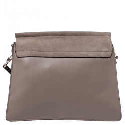 Pre Owned Chloe Light Beige Leather and Suede Faye Shoulder Bag