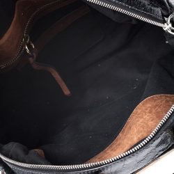 Pre Owned  Chloé Black Patent Leather Metal Flap Pocket Satchel