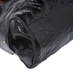 Pre Owned  Chloé Black Patent Leather Metal Flap Pocket Satchel