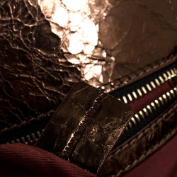 Pre Owned Chloe Metallic Bronze Leather Heloise Satchel