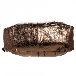 Pre Owned Chloe Metallic Bronze Leather Heloise Satchel