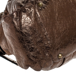 Pre Owned Chloe Metallic Bronze Leather Heloise Satchel