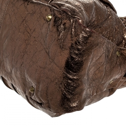 Pre Owned Chloe Metallic Bronze Leather Heloise Satchel