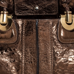 Pre Owned Chloe Metallic Bronze Leather Heloise Satchel