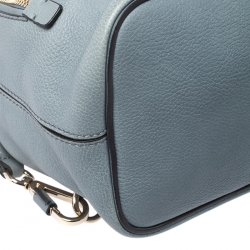 Chloe Light Blue Leather and Suede Small Faye Daye Backpack