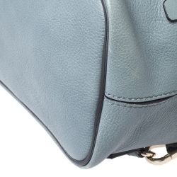 Chloe Light Blue Leather and Suede Small Faye Daye Backpack
