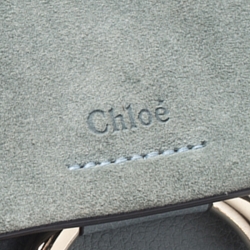 Chloe Light Blue Leather and Suede Small Faye Daye Backpack