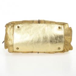 مملوكة مسبقًا Chloe Metallic Gold Leather Heloise Tote