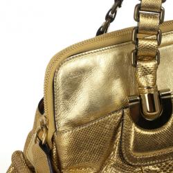 مملوكة مسبقًا Chloe Metallic Gold Leather Heloise Tote