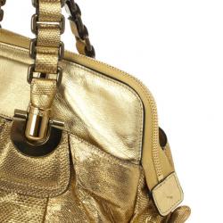 مملوكة مسبقًا Chloe Metallic Gold Leather Heloise Tote