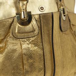 مملوكة مسبقًا Chloe Metallic Gold Leather Heloise Tote
