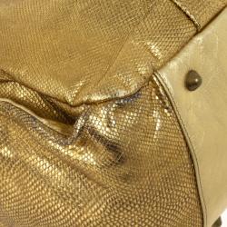 مملوكة مسبقًا Chloe Metallic Gold Leather Heloise Tote