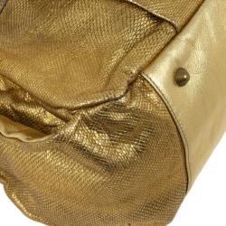 مملوكة مسبقًا Chloe Metallic Gold Leather Heloise Tote
