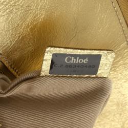 مملوكة مسبقًا Chloe Metallic Gold Leather Heloise Tote