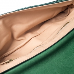 Pre Owned Chloe Green Leather and Python Limited Edition Clutch