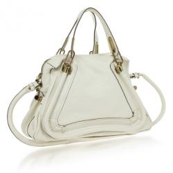 مملوكة مسبقًا Chloe White Leather Small Paraty Tote