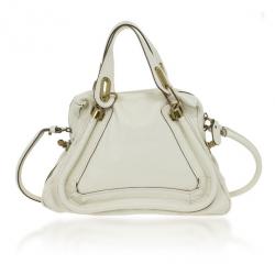 مملوكة مسبقًا Chloe White Leather Small Paraty Tote