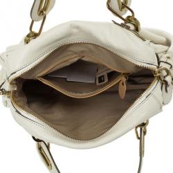 مملوكة مسبقًا Chloe White Leather Small Paraty Tote