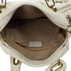مملوكة مسبقًا Chloe White Leather Small Paraty Tote