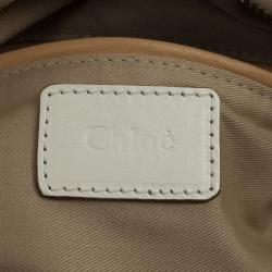 مملوكة مسبقًا Chloe White Leather Small Paraty Tote