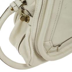 مملوكة مسبقًا Chloe White Leather Small Paraty Tote