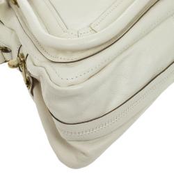 مملوكة مسبقًا Chloe White Leather Small Paraty Tote