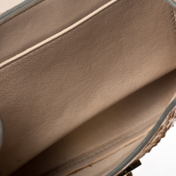 Pre Owned حقيبة كتف كلوي درو جلد ثعبان بيج صغيرة 