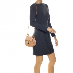 Pre Owned حقيبة كتف كلوي درو جلد ثعبان بيج صغيرة 