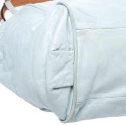 Pre Owned Chloe Sky Blue/Beige Leather Ethel Satchel