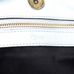 Pre Owned Chloe Sky Blue/Beige Leather Ethel Satchel