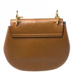 Pre Owned Chloe Caramel Leather Medium Drew Studded Patchwork Shoulder Bag