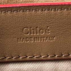 Pre Owned Chloe Brown/Red Leather Faye Daye Top Handle Bag