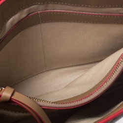 Pre Owned Chloe Brown/Red Leather Faye Daye Top Handle Bag