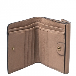 Pre Owned Chloe Beige Leather Compact Wallet