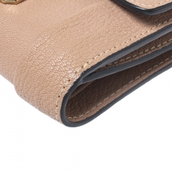 Pre Owned Chloe Beige Leather Compact Wallet