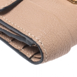 Pre Owned Chloe Beige Leather Compact Wallet