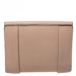 Pre Owned Chloe Beige Leather Compact Wallet