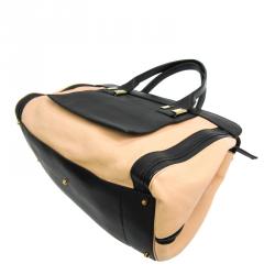 Pre Owned Chloe Ivory/Black Leather Alice Satchel