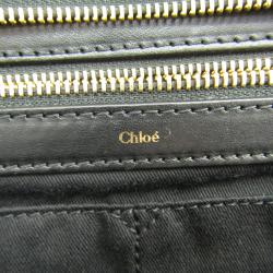 Pre Owned Chloe Ivory/Black Leather Alice Satchel