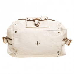 Pre Owned Chloe Off White Leather Front Pocket Paddington Satchel
