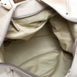Pre Owned Chloe Off White Leather Front Pocket Paddington Satchel