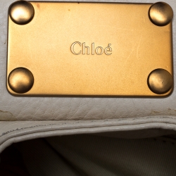 Pre Owned Chloe Off White Leather Front Pocket Paddington Satchel
