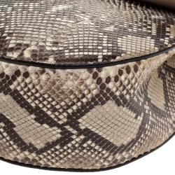 مملوكة مسبقًا Chloe Beige Python Medium Drew Shoulder Bag