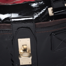 Pre Owned Chloe Black Patent Leather Audra Satchel