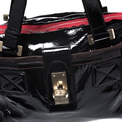 Pre Owned Chloe Black Patent Leather Audra Satchel