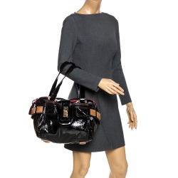 Pre Owned Chloe Black Patent Leather Audra Satchel